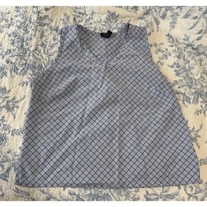 Vintage, Nautica Sleepwear, 100% Cotton, Blue Sleeveless Lattice Print Top XL